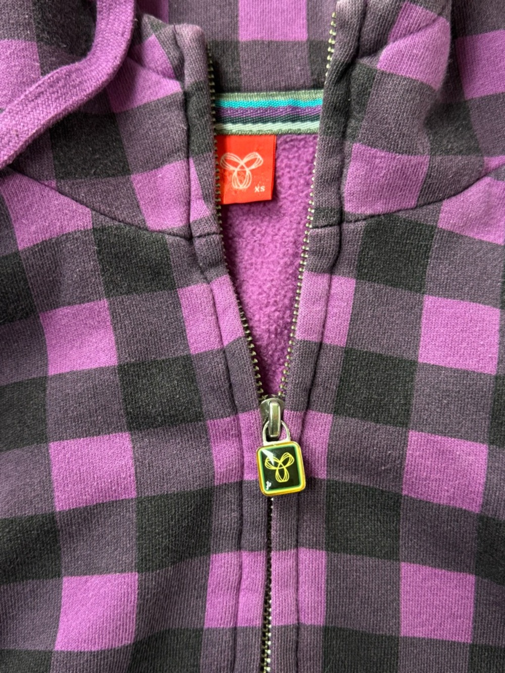 TNA purple and black plaid hoodie - Picture 2 of 3